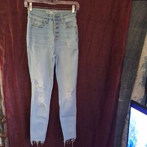 YMI Light Blue High Rise Distressed Jeans